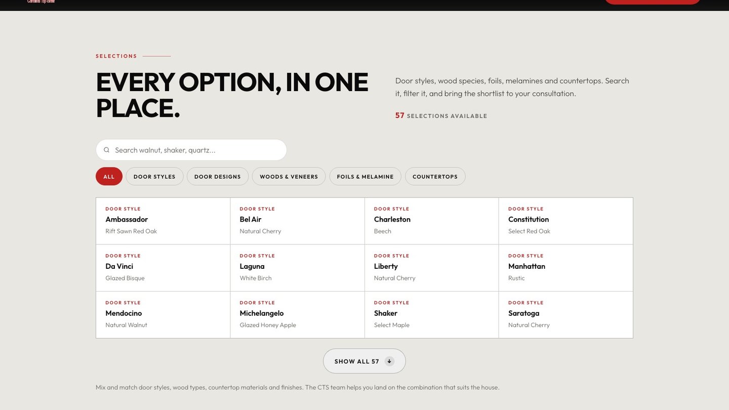 The selections library section of the new homepage